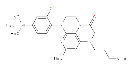 1-butyl-6-(2-chloro-4-(trimethylstannyl)phenyl)-8-methyl-1,2,5,6-tetrahydro-1,3a,6,7-tetraazaphenalen-3(4H)-one