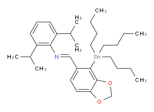 (E)-2,6-diisopropyl-N-((4-(tributylstannyl)benzo[d][1,3]dioxol-5-yl)methylene)aniline