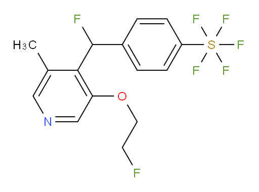 4-(fluoro(3-(2-fluoroethoxy)-5-methylpyridin-4-yl)methyl)(pentafluoromercapto)benzene