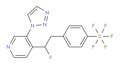 4-(2-(3-(1H-1,2,3-triazol-1-yl)pyridin-4-yl)-2-fluoroethyl)(pentafluoromercapto)benzene
