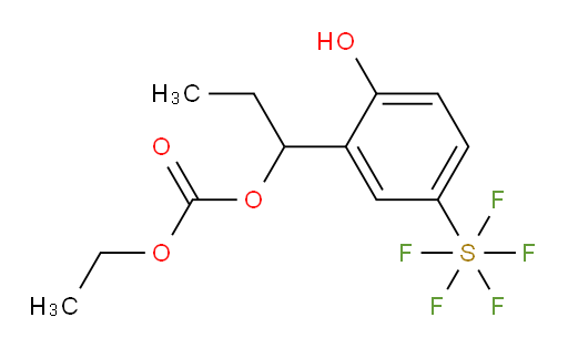 ethyl (1-(2-hydroxy-5-(pentafluoromercapto)phenyl)propyl) carbonate