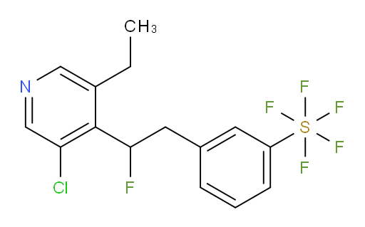 3-(2-(3-chloro-5-ethylpyridin-4-yl)-2-fluoroethyl)(pentafluoromercapto)benzene