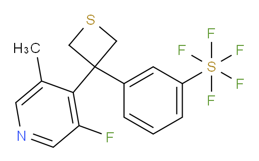 3-(3-(3-fluoro-5-methylpyridin-4-yl)thietan-3-yl)(pentafluoromercapto)benzene