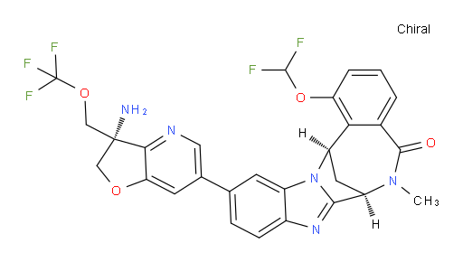 (7R,14R)-11-[(3R)-3-amino-2,3-dihydro-3-[(trifluoromethoxy)methyl]furo[3,2-b]pyridin-6-yl]-1-(difluoromethoxy)-6,7-dihydro-6-methyl-7,14-Methanobenzimidazo[1,2-b][2,5]benzodiazocin-5(14H)--one