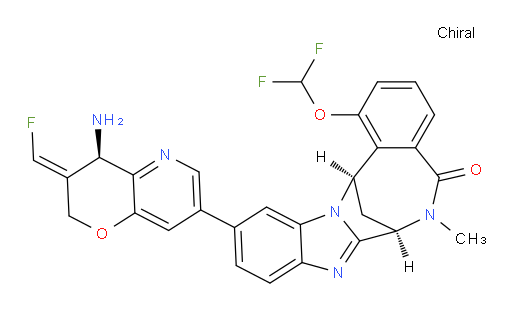 (7R,14R)-11-[(3E,4R)-4-amino-3-(fluoromethylene)-3,4-dihydro-2H-pyrano[3,2-b]pyridin-7-yl]-1-(difluoromethoxy)-6,7-dihydro-6-methyl-7,14-Methanobenzimidazo[1,2-b][2,5]benzodiazocin-5(14H)--one