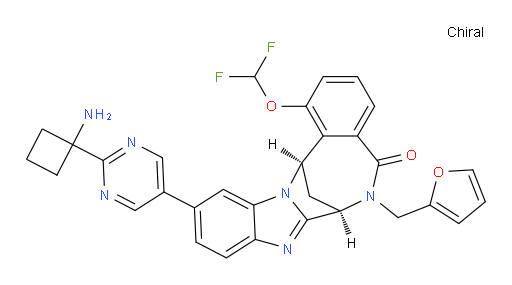(7R,14R)-11-(2-(1-aminocyclobutyl)pyrimidin-5-yl)-1-(difluoromethoxy)-6-(furan-2-ylmethyl)-6,7-dihydro-7,14-methanobenzo[f]benzo[4,5]imidazo[1,2-a][1,4]diazocin-5(14H)-one