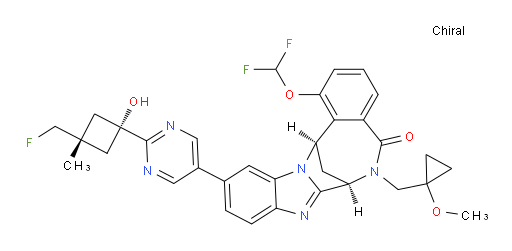 (7R,14R)-1-(difluoromethoxy)-11-(2-((1s,3S)-3-(fluoromethyl)-1-hydroxy-3-methylcyclobutyl)pyrimidin-5-yl)-6-((1-methoxycyclopropyl)methyl)-6,7-dihydro-7,14-methanobenzo[f]benzo[4,5]imidazo[1,2-a][1,4]diazocin-5(14H)-one