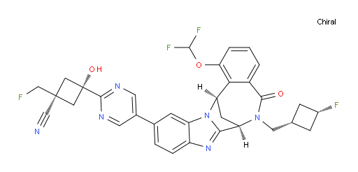 (1R,3r)-3-(5-((7R,14R)-1-(difluoromethoxy)-6-(((1s,3S)-3-fluorocyclobutyl)methyl)-5-oxo-5,6,7,14-tetrahydro-7,14-methanobenzo[f]benzo[4,5]imidazo[1,2-a][1,4]diazocin-11-yl)pyrimidin-2-yl)-1-(fluoromethyl)-3-hydroxycyclobutanecarbonitrile
