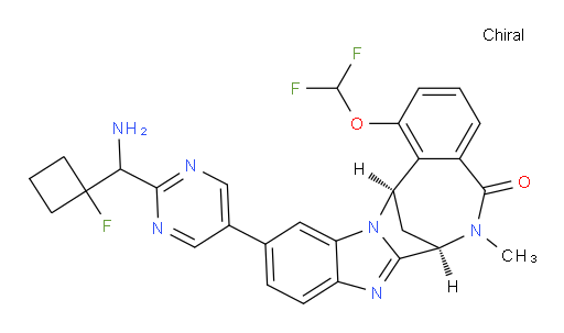 (7R,14R)-11-(2-(amino(1-fluorocyclobutyl)methyl)pyrimidin-5-yl)-1-(difluoromethoxy)-6-methyl-6,7-dihydro-7,14-methanobenzo[f]benzo[4,5]imidazo[1,2-a][1,4]diazocin-5(14H)-one