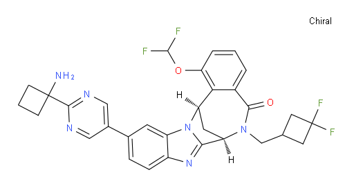 (7R,14R)-11-[2-(1-aminocyclobutyl)-pyrimidin-5-yl]-6-[(3,3-difluoro-cyclobutyl)methyl]-1-(difluoromethoxy)-6,7-dihydro-7,14-Methanobenzimidazo[1,2-b][2,5]benzodiazocin-5(14H)--one