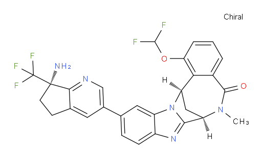 (7R,14R)-11-[(7S)-7-amino-6,7-dihydro-7-(trifluoromethyl)-5H-cyclopenta[b]pyridin-3-yl]-1-(difluoromethoxy)-6,7-dihydro-6-methyl-7,14-Methanobenzimidazo[1,2-b][2,5]benzodiazocin-5(14H)--one