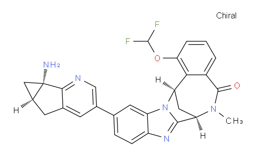 (7R,14R)-11-[(5aS,6aS)-6a-amino-5,5a,6,6a-tetrahydrocyclopropa[4,5]cyclopenta[1,2-b]pyridin-3-yl]-1-(difluoromethoxy)-6,7-dihydro-6-methyl-7,14-Methanobenzimidazo[1,2-b][2,5]benzodiazocin-5(14H)--one