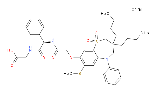 (R)-2-(2-(2-((3,3-dibutyl-7-(methylthio)-1,1-dioxido-5-phenyl-2,3,4,5-tetrahydrobenzo[b][1,4]thiazepin-8-yl)oxy)acetamido)-2-phenylacetamido)acetic acid