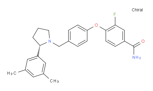 (S)-4-(4-((2-(3,5-dimethylphenyl)pyrrolidin-1-yl)methyl)phenoxy)-3-fluorobenzamide