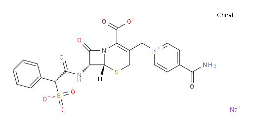 (6R,7R)-3-((4-carbamoylpyridin-1-ium-1-yl)methyl)-8-oxo-7-((R)-2-phenyl-2-sulfoacetamido)-5-thia-1-azabicyclo[4.2.0]oct-2-ene-2-carboxylate, sodium salt