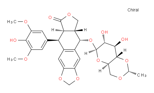 (5R,5aR,8aR,9S)-9-(((2R,4aR,6R,7R,8R,8aS)-7,8-dihydroxy-2-methylhexahydropyrano[3,2-d][1,3]dioxin-6-yl)oxy)-5-(4-hydroxy-3,5-dimethoxyphenyl)-5,5a,8a,9-tetrahydrofuro[3',4':6,7]naphtho[2,3-d][1,3]dioxol-6(8H)-one