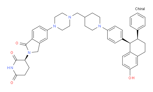 (3S)-3-[1,3-Dihydro-1-oxo-5-[4-[[1-[4-[(1R,2S)-1,2,3,4-tetrahydro-6-hydroxy-2-phenyl-1-naphthalenyl]phenyl]-4-piperidinyl]methyl]-1-piperazinyl]-2H-isoindol-2-yl]-2,6-piperidinedione