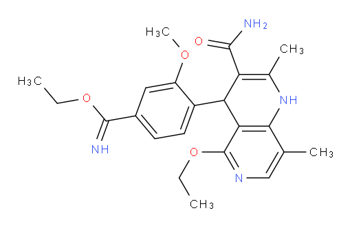 Ethyl 4-[3-(aminocarbonyl)-5-ethoxy-1,4-dihydro-2,8-dimethyl-1,6-naphthyridin-4-yl]-3-methoxybenzenecarboximidate