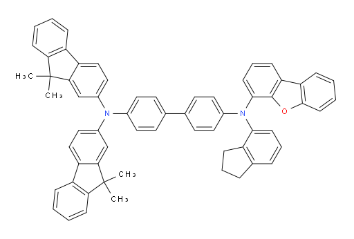 N4-(dibenzo[b,d]furan-4-yl)-N4-(2,3-dihydro-1H-inden-4-yl)-N4',N4'-bis(9,9-dimethyl-9H-fluoren-2-yl)-[1,1'-biphenyl]-4,4'-diamine