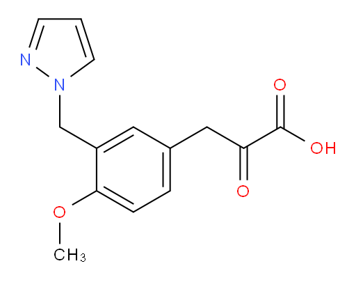 3-(3-((1H-pyrazol-1-yl)methyl)-4-methoxyphenyl)-2-oxopropanoic acid