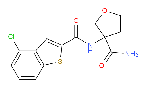 3-(4-chlorobenzo[b]thiophene-2-carboxamido)tetrahydrofuran-3-carboxamide