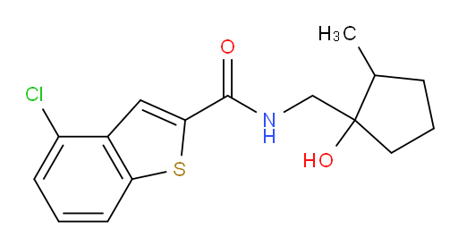 4-chloro-N-((1-hydroxy-2-methylcyclopentyl)methyl)benzo[b]thiophene-2-carboxamide