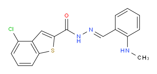 (E)-4-chloro-N'-(2-(methylamino)benzylidene)benzo[b]thiophene-2-carbohydrazide