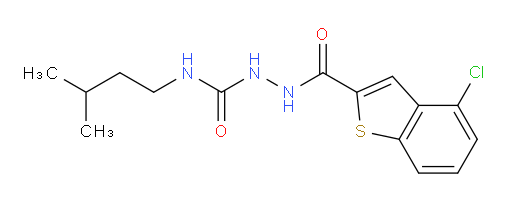 2-(4-chlorobenzo[b]thiophene-2-carbonyl)-N-isopentylhydrazinecarboxamide
