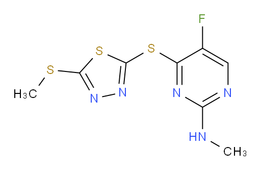 5-fluoro-N-methyl-4-((5-(methylthio)-1,3,4-thiadiazol-2-yl)thio)pyrimidin-2-amine