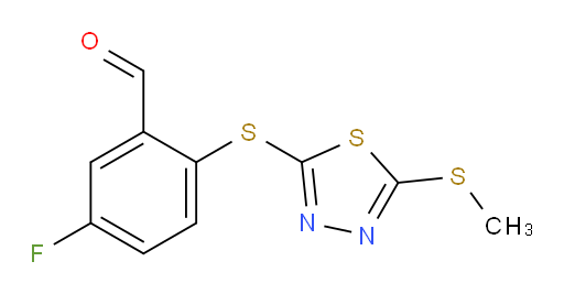 5-fluoro-2-((5-(methylthio)-1,3,4-thiadiazol-2-yl)thio)benzaldehyde