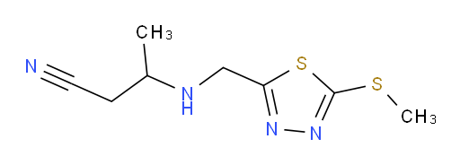 3-(((5-(methylthio)-1,3,4-thiadiazol-2-yl)methyl)amino)butanenitrile