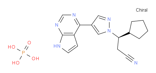 (betaR)-beta-cyclopentyl-4-(7H-pyrrolo[2,3-d]pyrimidin-4-yl)-1H-pyrazol-1-propanenitrile phosphate (1:1)