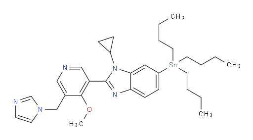 2-(5-((1H-imidazol-1-yl)methyl)-4-methoxypyridin-3-yl)-1-cyclopropyl-6-(tributylstannyl)-1H-benzo[d]imidazole