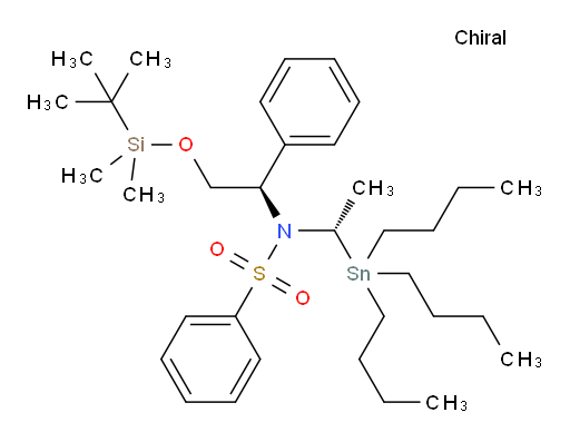 N-((R)-2-((tert-butyldimethylsilyl)oxy)-1-phenylethyl)-N-((S)-1-(tributylstannyl)ethyl)benzenesulfonamide