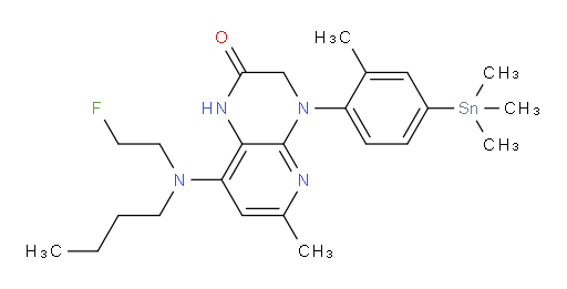 8-(butyl(2-fluoroethyl)amino)-6-methyl-4-(2-methyl-4-(trimethylstannyl)phenyl)-3,4-dihydropyrido[2,3-b]pyrazin-2(1H)-one