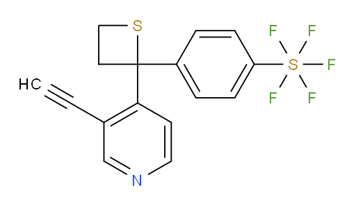 4-(2-(3-ethynylpyridin-4-yl)thietan-2-yl)(pentafluoromercapto)benzene