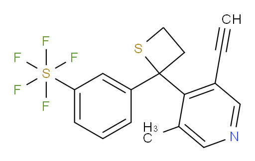 3-(2-(3-ethynyl-5-methylpyridin-4-yl)thietan-2-yl)(pentafluoromercapto)benzene