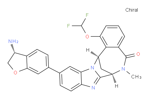 (7R,14R)-11-[(3R)-3-amino-2,3-dihydro-benzofuran-6-yl]-1-(difluoromethoxy)-6,7-dihydro-6-methyl-7,14-Methanobenzimidazo[1,2-b][2,5]benzodiazocin-5(14H)--one