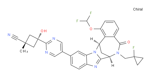 (1S,3s)-3-(5-((7R,14R)-1-(difluoromethoxy)-6-((1-fluorocyclopropyl)methyl)-5-oxo-5,6,7,14-tetrahydro-7,14-methanobenzo[f]benzo[4,5]imidazo[1,2-a][1,4]diazocin-11-yl)pyrimidin-2-yl)-3-hydroxy-1-methylcyclobutanecarbonitrile