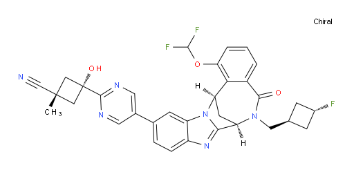 (1S,3s)-3-(5-((7R,14R)-1-(difluoromethoxy)-6-(((1r,3R)-3-fluorocyclobutyl)methyl)-5-oxo-5,6,7,14-tetrahydro-7,14-methanobenzo[f]benzo[4,5]imidazo[1,2-a][1,4]diazocin-11-yl)pyrimidin-2-yl)-3-hydroxy-1-methylcyclobutanecarbonitrile