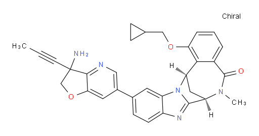 (7R,14R)-11-[3-amino-2,3-dihydro-3-(1-propyn-1-yl)-furo[3,2-b]pyridin-6-yl]-1-(cyclopropylmethoxy)-6,7-dihydro-6-methyl-7,14-Methanobenzimidazo[1,2-b][2,5]benzodiazocin-5(14H)--one