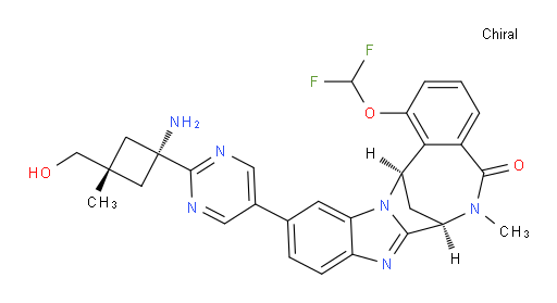 (7R,14R)-11-[2-[cis-1-amino-3-(hydroxymethyl)-3-methylcyclobutyl]pyrimidin-5-yl]-1-(difluoromethoxy)-6,7-dihydro-6-methyl-7,14-Methanobenzimidazo[1,2-b][2,5]benzodiazocin-5(14H)--one