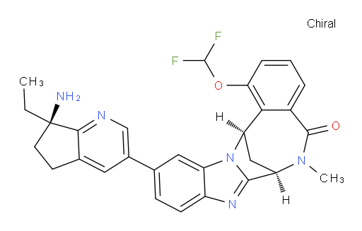 (7R,14R)-11-[(7R)-7-amino-7-ethyl-6,7-dihydro-5H-cyclopenta[b]pyridin-3-yl]-1-(difluoromethoxy)-6,7-dihydro-6-methyl-7,14-Methanobenzimidazo[1,2-b][2,5]benzodiazocin-5(14H)--one
