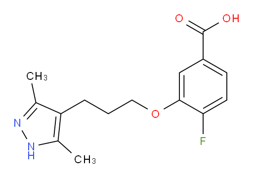 3-(3-(3,5-dimethyl-1H-pyrazol-4-yl)propoxy)-4-fluorobenzoic acid