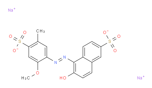 6-hydroxy-5-((2-methoxy-5-methyl-4-sulfophenyl)diazenyl)naphthalene-2-sulfonic acid, sodium salt