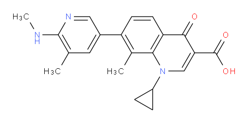 1-cyclopropyl-8-methyl-7-(5-methyl-6-(methylamino)pyridin-3-yl)-4-oxo-1,4-dihydroquinoline-3-carboxylic acid