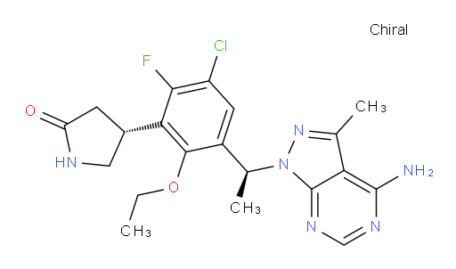 (4R)-4-{3-[(1S)-1-{4-amino-3-methyl-1H-pyrazolo[3,4-d]pyrimidin-1-yl}ethyl]-5-chloro-2-ethoxy-6-fluorophenyl}pyrrolidin-2-one