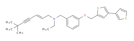 (E)-N-(3-([3,3'-bithiophen]-5-ylmethoxy)benzyl)-N-ethyl-6,6-dimethylhept-2-en-4-yn-1-amine