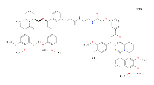 (S,2S,2'S)-(1R,1'R)-((((ethane-1,2-diylbis(azanediyl))bis(2-oxoethane-2,1-diyl))bis(oxy))bis(3,1-phenylene))bis(3-(3,4-dimethoxyphenyl)propane-1,1-diyl) bis(1-((S)-2-(3,4,5-trimethoxyphenyl)butanoyl)piperidine-2-carboxylate)