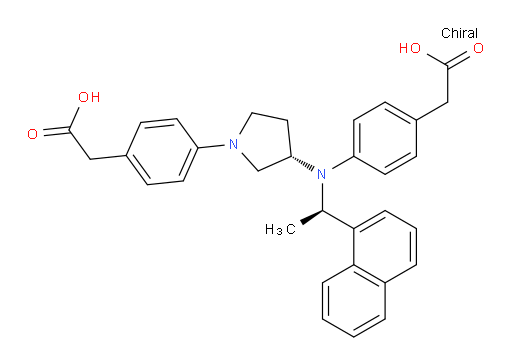 2-(4-((S)-3-((4-(carboxymethyl)phenyl)((R)-1-(naphthalen-1-yl)ethyl)amino)pyrrolidin-1-yl)phenyl)acetic acid